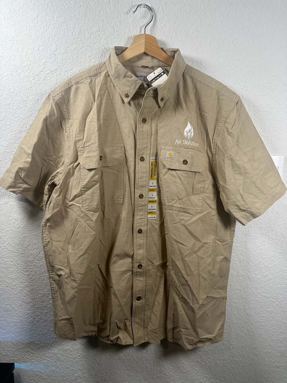 Carhartt Short Sleeve Shirt Size L Regular Khaki